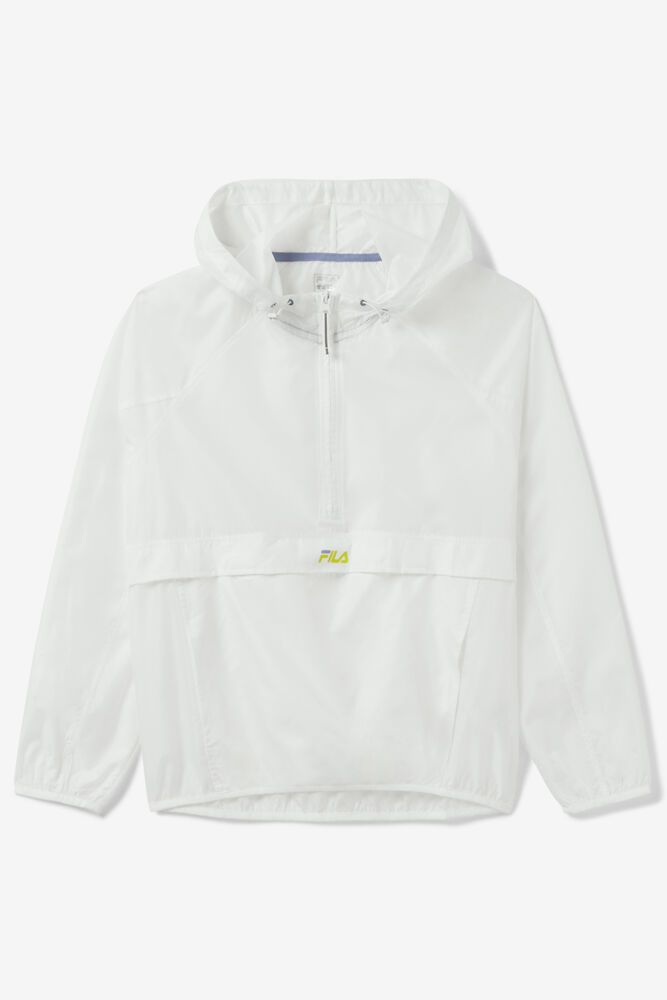 Fila Hoodie Womens White Pursue It Windbreaker - Ireland 74618-CKZJ